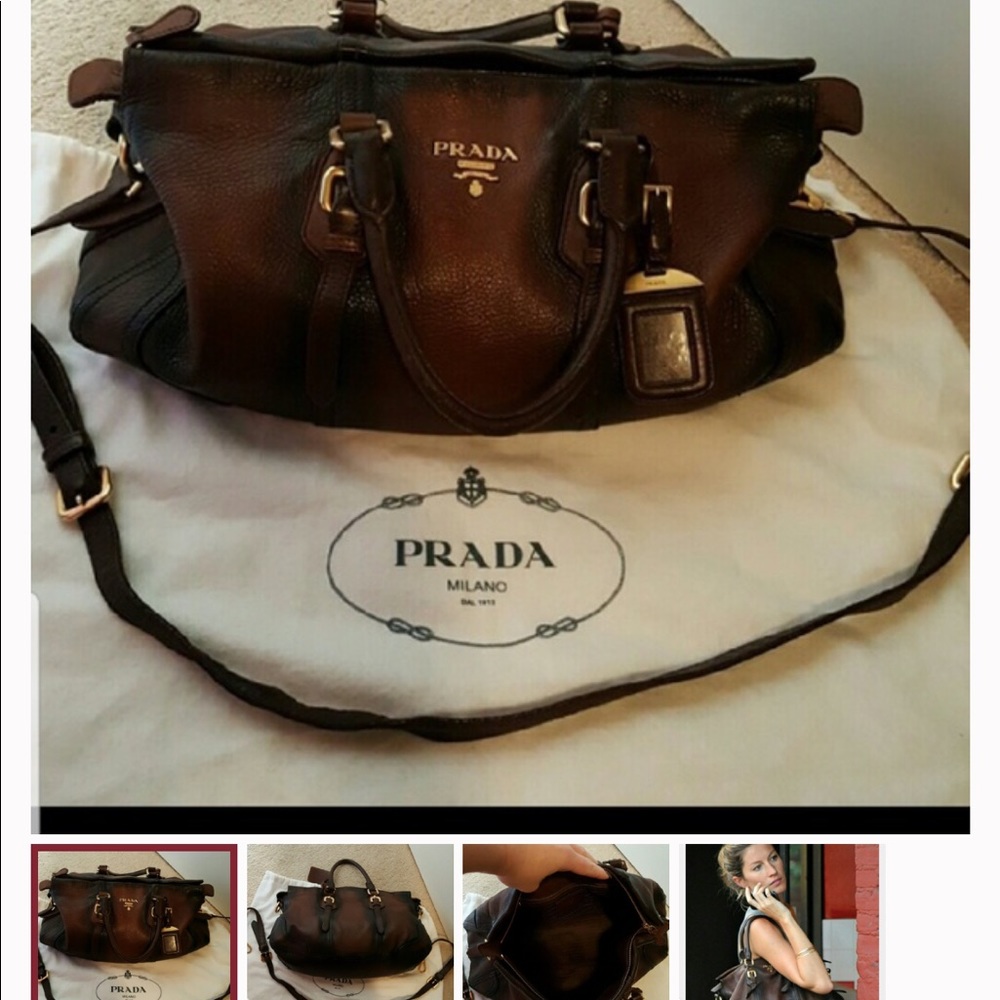 Authentic Prada Espresso Vitello Crossbody